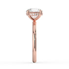 The Celeste Ring - 4 Claw Round Solitaire with Hidden Halo