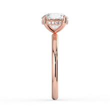 The Celeste Ring - 4 Claw Round Solitaire with Hidden Halo