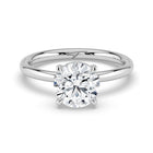 The Celeste Ring - 4 Claw Round Solitaire with Hidden Halo