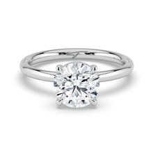 The Celeste Ring - 4 Claw Round Solitaire with Hidden Halo