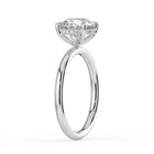 The Celeste Ring - 4 Claw Round Solitaire with Hidden Halo