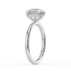 The Celeste Ring - 6 Claw Round Solitaire with Hidden Halo