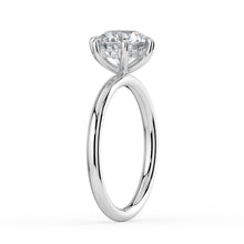 The Celeste Ring - 6 Claw Round Solitaire with Hidden Halo