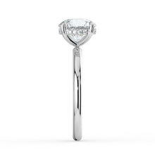The Celeste Ring - 4 Claw Round Solitaire with Hidden Halo
