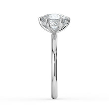 The Celeste Ring - 6 Claw Round Solitaire with Hidden Halo