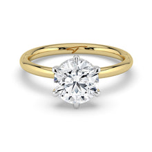 The Celeste Ring - 6 Claw Round Solitaire with Hidden Halo