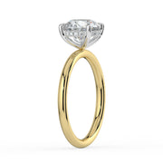 The Celeste Ring — 4 Claw Round Solitaire with Hidden Halo Lab-Grown Diamond Engagement Ring in Two-Tone Yellow and White Gold | The Jewel Concierge