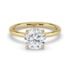 The Celeste Ring - 4 Claw Round Solitaire with Hidden Halo