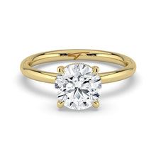 The Celeste Ring - 4 Claw Round Solitaire with Hidden Halo