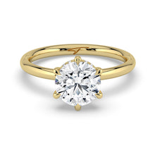 The Celeste Ring - 6 Claw Round Solitaire with Hidden Halo