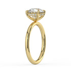 The Celeste Ring - 4 Claw Round Solitaire with Hidden Halo