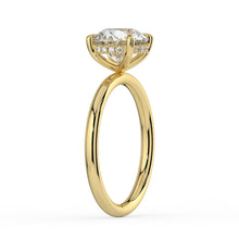 The Celeste Ring - 4 Claw Round Solitaire with Hidden Halo