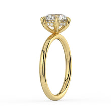 The Celeste Ring - 6 Claw Round Solitaire with Hidden Halo