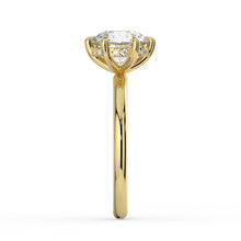 The Celeste Ring - 6 Claw Round Solitaire with Hidden Halo