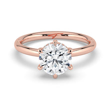 The Celeste Ring - 6 Claw Round Solitaire with Hidden Halo