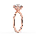 The Celeste Ring - 6 Claw Round Solitaire with Hidden Halo
