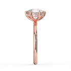 The Celeste Ring - 6 Claw Round Solitaire with Hidden Halo
