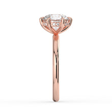 The Celeste Ring - 6 Claw Round Solitaire with Hidden Halo
