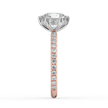 The Phoenix Ring - 6 Claw Round Solitaire with Hidden Halo & Pavé Band