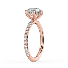 The Phoenix Ring - 6 Claw Round Solitaire with Hidden Halo & Pavé Band