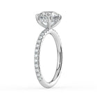 The Phoenix Ring - 6 Claw Round Solitaire with Hidden Halo & Pavé Band
