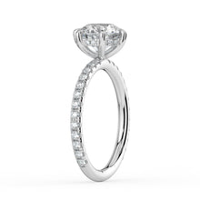 The Phoenix Ring - 6 Claw Round Solitaire with Hidden Halo & Pavé Band