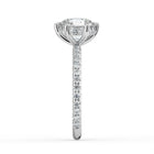 The Phoenix Ring - 6 Claw Round Solitaire with Hidden Halo & Pavé Band