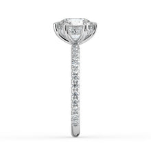The Phoenix Ring - 6 Claw Round Solitaire with Hidden Halo & Pavé Band