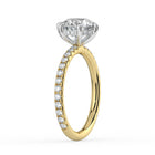 The Phoenix Ring - 6 Claw Round Solitaire with Hidden Halo & Pavé Band