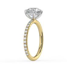 The Phoenix Ring - 6 Claw Round Solitaire with Hidden Halo & Pavé Band