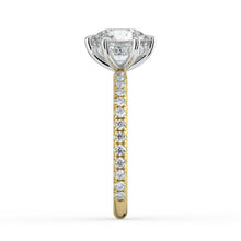 The Phoenix Ring - 6 Claw Round Solitaire with Hidden Halo & Pavé Band