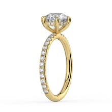 The Phoenix Ring - 6 Claw Round Solitaire with Hidden Halo & Pavé Band
