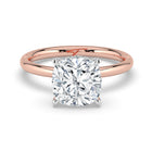 The Celeste Ring - Cushion Solitaire with Hidden Halo