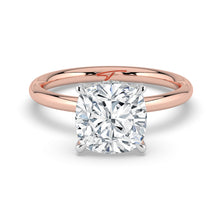 The Celeste Ring - Cushion Solitaire with Hidden Halo