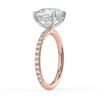 The Phoenix Ring - Cushion Solitaire with Hidden Halo & Pavé Band