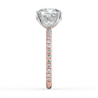 The Phoenix Ring - Cushion Solitaire with Hidden Halo & Pavé Band