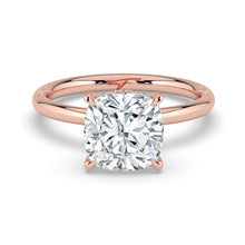 The Celeste Ring - Cushion Solitaire with Hidden Halo
