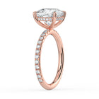 The Phoenix Ring - Cushion Solitaire with Hidden Halo & Pavé Band