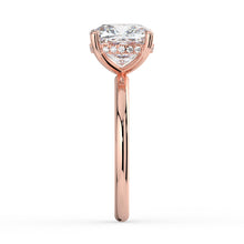 The Celeste Ring - Cushion Solitaire with Hidden Halo