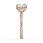 The Phoenix Ring - Cushion Solitaire with Hidden Halo & Pavé Band