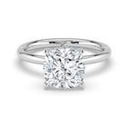 The Celeste Ring - Cushion Solitaire with Hidden Halo