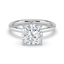 The Celeste Ring - Cushion Solitaire with Hidden Halo