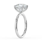 The Celeste Ring - Cushion Solitaire with Hidden Halo