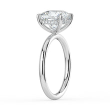 The Celeste Ring - Cushion Solitaire with Hidden Halo