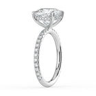 The Phoenix Ring - Cushion Solitaire with Hidden Halo & Pavé Band