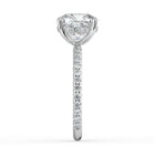 The Phoenix Ring - Cushion Solitaire with Hidden Halo & Pavé Band