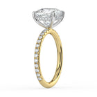The Phoenix Ring — Cushion Solitaire with Hidden Halo & Pavé Band Lab-Grown Diamond Engagement Ring in Two-Tone Yellow and White Gold | The Jewel Concierge