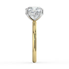 The Celeste Ring - Cushion Solitaire with Hidden Halo