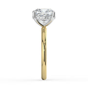 The Celeste Ring — Cushion Solitaire with Hidden Halo Lab-Grown Diamond Engagement Ring in Two-Tone Yellow and White Gold | The Jewel Concierge
