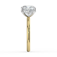 The Celeste Ring - Cushion Solitaire with Hidden Halo
